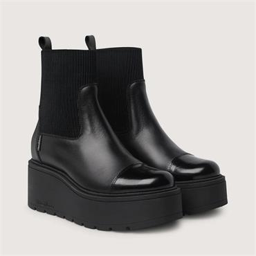 Marco Moreo Vale Stretch Toe Cap Boot - Black Leather